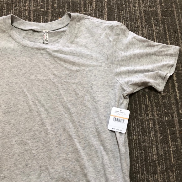 Free People Intimacy || Grey Tee Shirt BodySuit - Picture 5 of 10